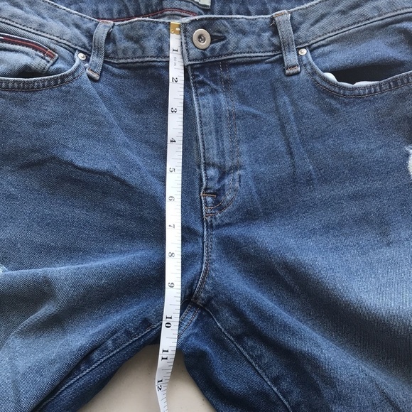 TOMMY Hilfiger boyfriend ripped jeans high waist ankle size 12 - Picture 8 of 12
